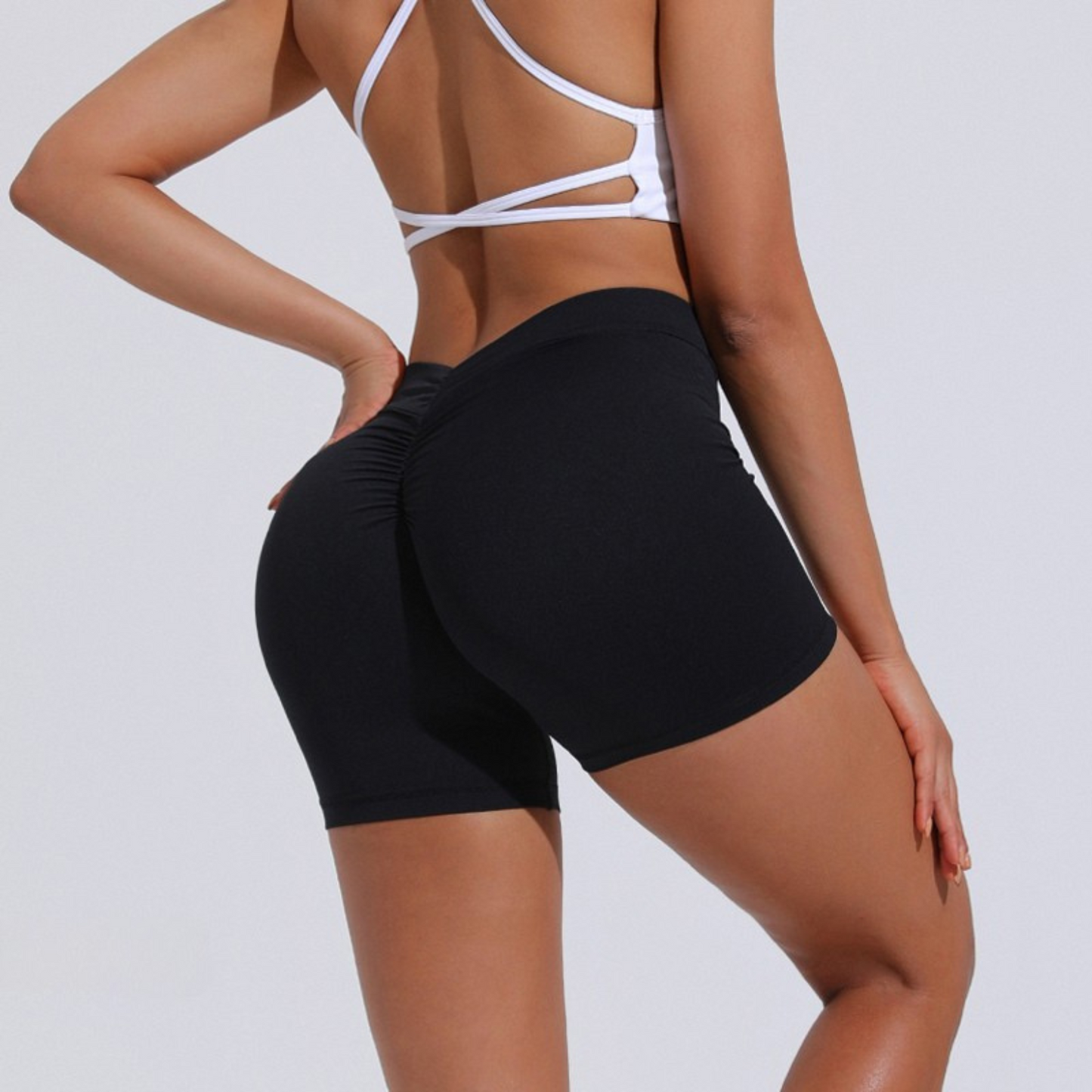 Summer High Waist Gym Shorts V-Back
