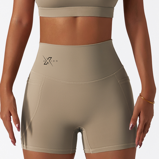 Summer High Waist Gym Shorts – Push Up & Pockets