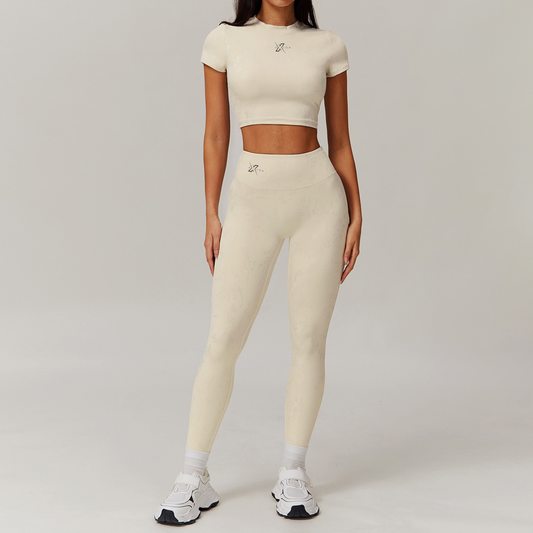 High Waist Gym Leggings & Tee